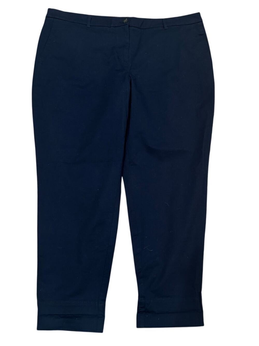Wildfang The Essential Trouser Navy Cuffed Cropped Pants Size 20 NWT